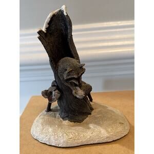 1984 HTF AUS-BEN Cast Bronze RACCOON FOX’S TAIL 6” FIGURINE CHARLES EARNHARDT